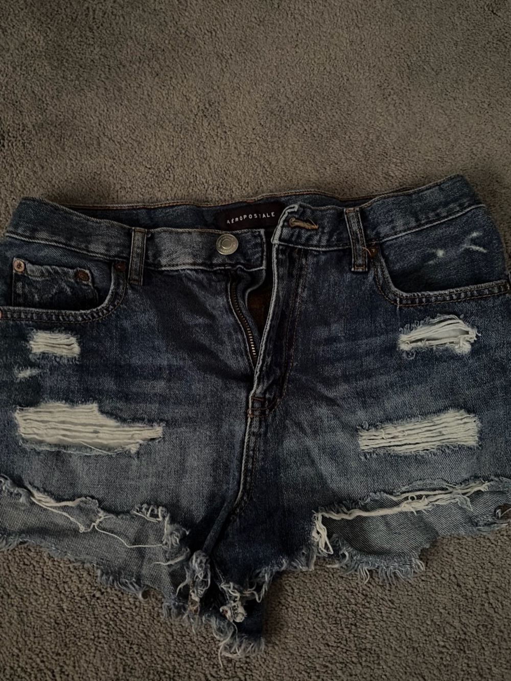 Aeropostale Distressed Dark Wash Denim Cutoff Shorts